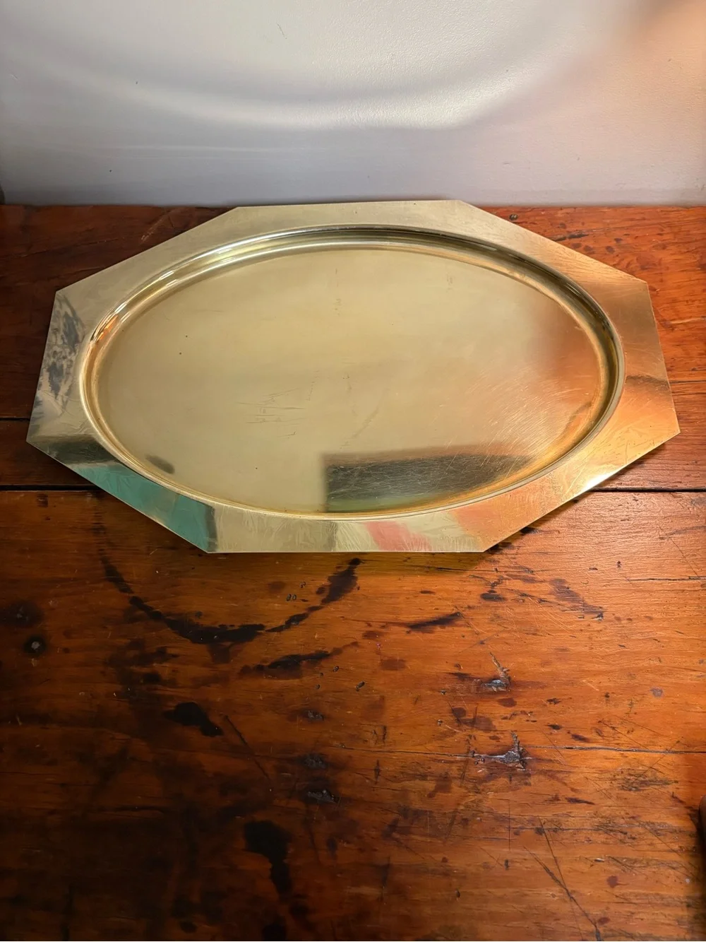 Brass Octagonal Serving Tray - Brass Finish